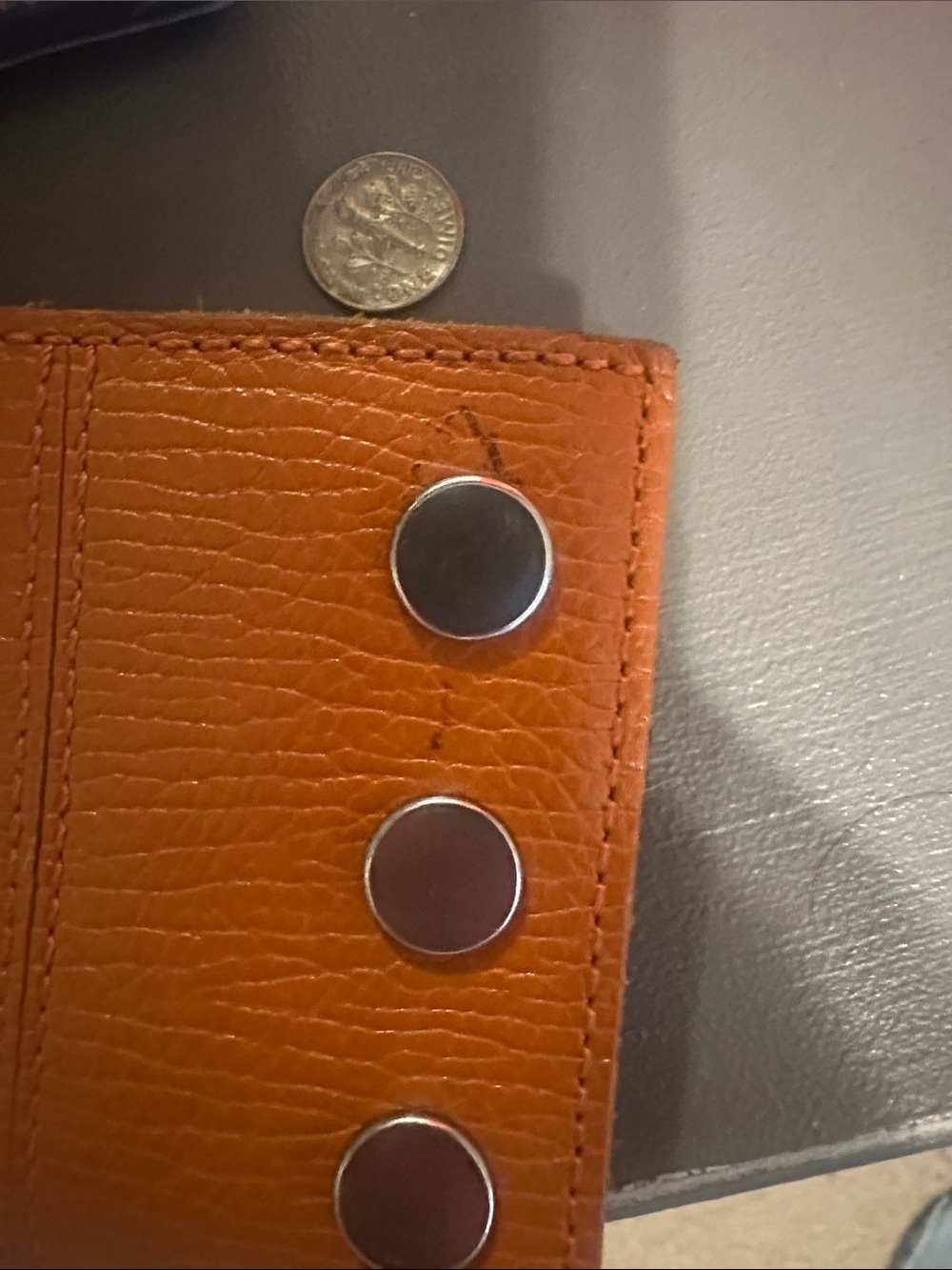 Hammitt Orange Leather Wallet Organizer with Snap Closures - Picture 5 of 7